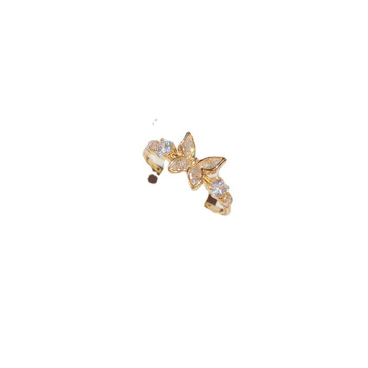 Fashion Jewelry Sweet And Diamond Mounted Butterfly Niche Design Ring